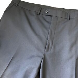 Lauren Ralph Lauren‎ Mens Black Wool Blend Dress Pants EUC Big & Tall 46"x26.5"